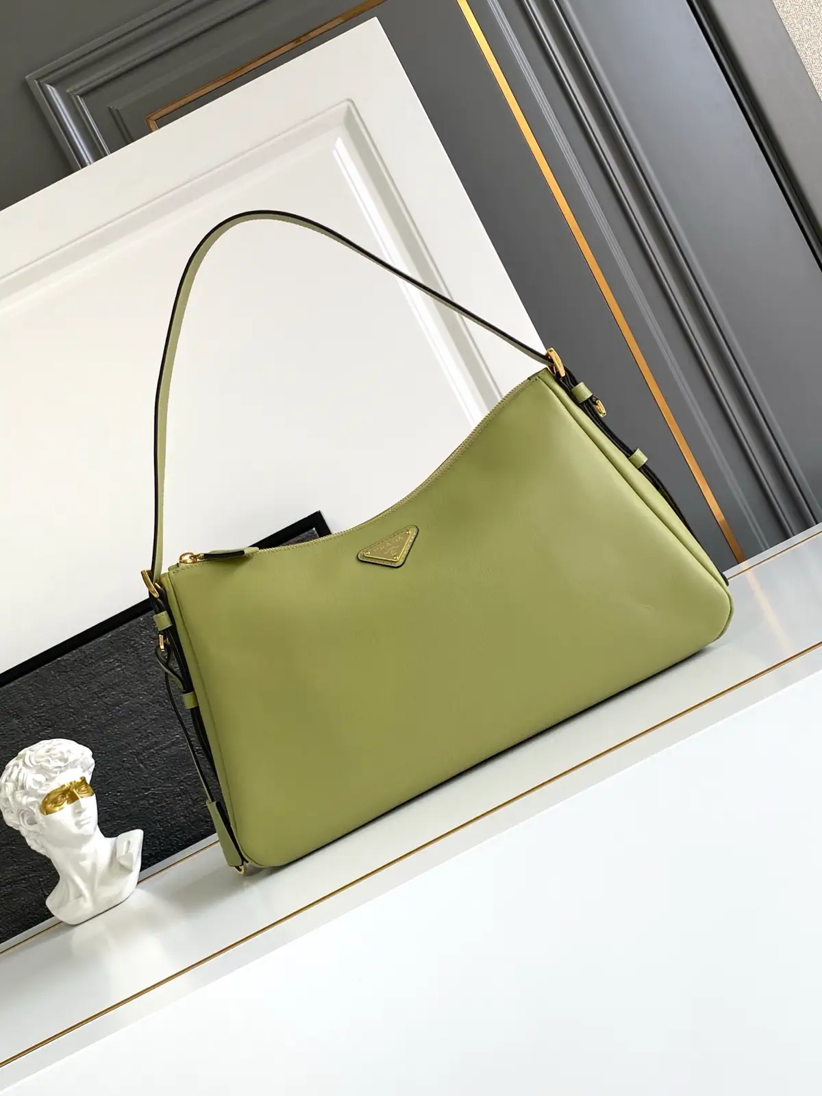 Prada Leather Hobo Shoulder Bag image 1
