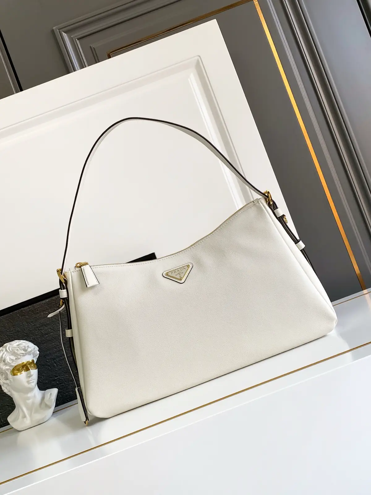 Prada Leather Hobo Shoulder Bag image 1