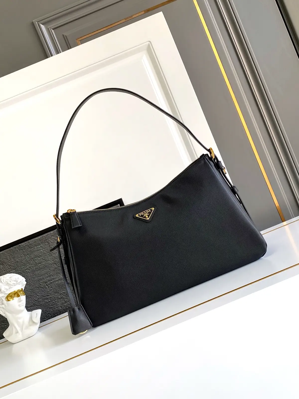 Prada Leather Hobo Shoulder Bag image 1