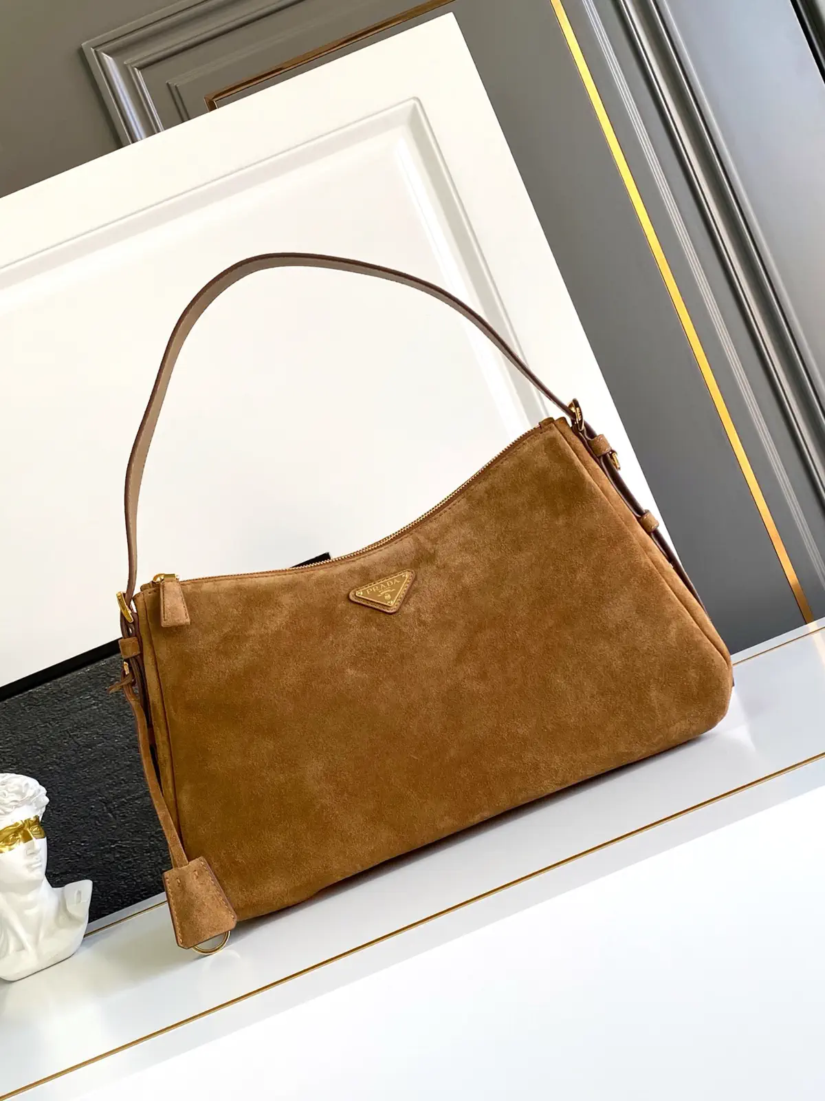 Prada Suede Hobo Shoulder Bag image 1