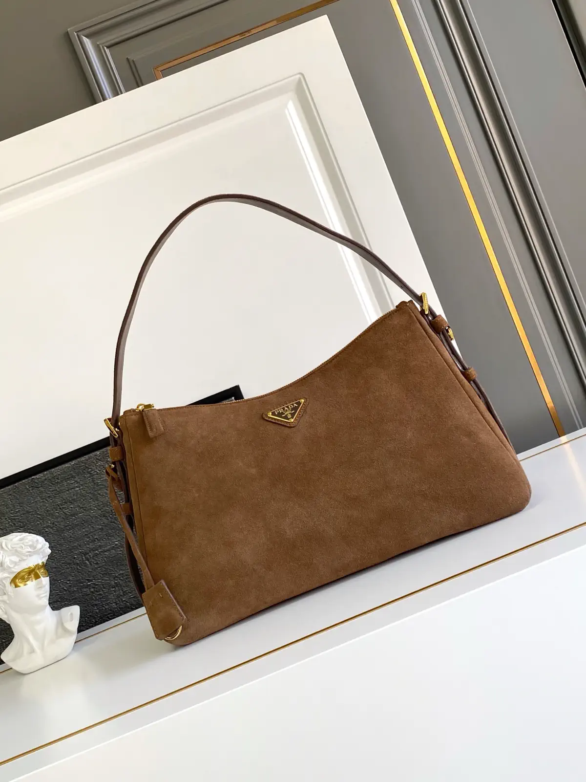 Prada Suede Hobo Shoulder Bag image 1