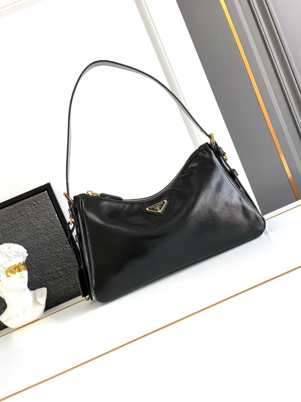 Prada Crinkled Patent Leather Shoulder Bag image 1