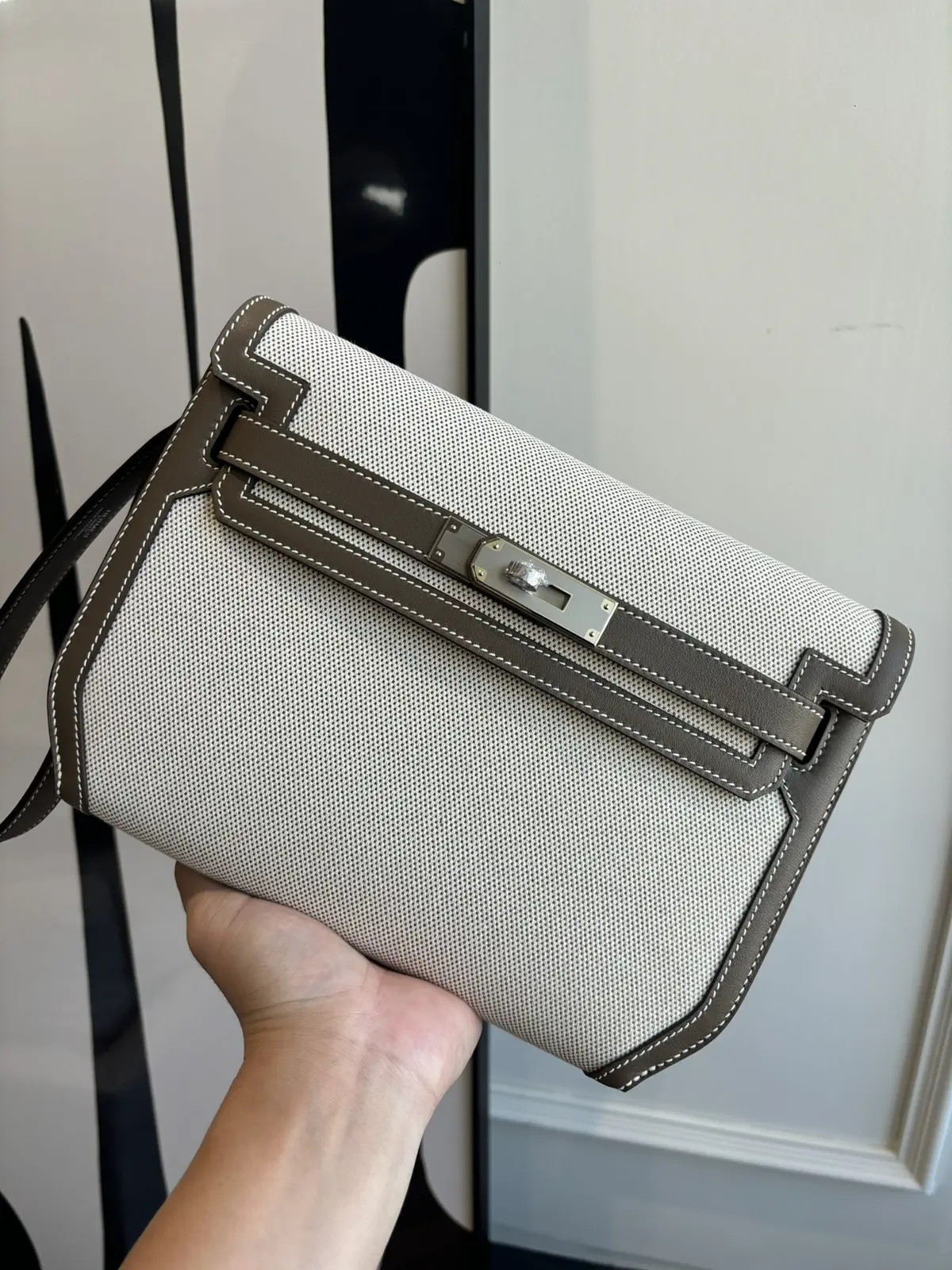 Hermès Kelly Depeches 25 Canvas and Leather Bag image 1