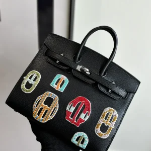 Hermès Beaded Embroidered Badge Top Handle Bag image 1