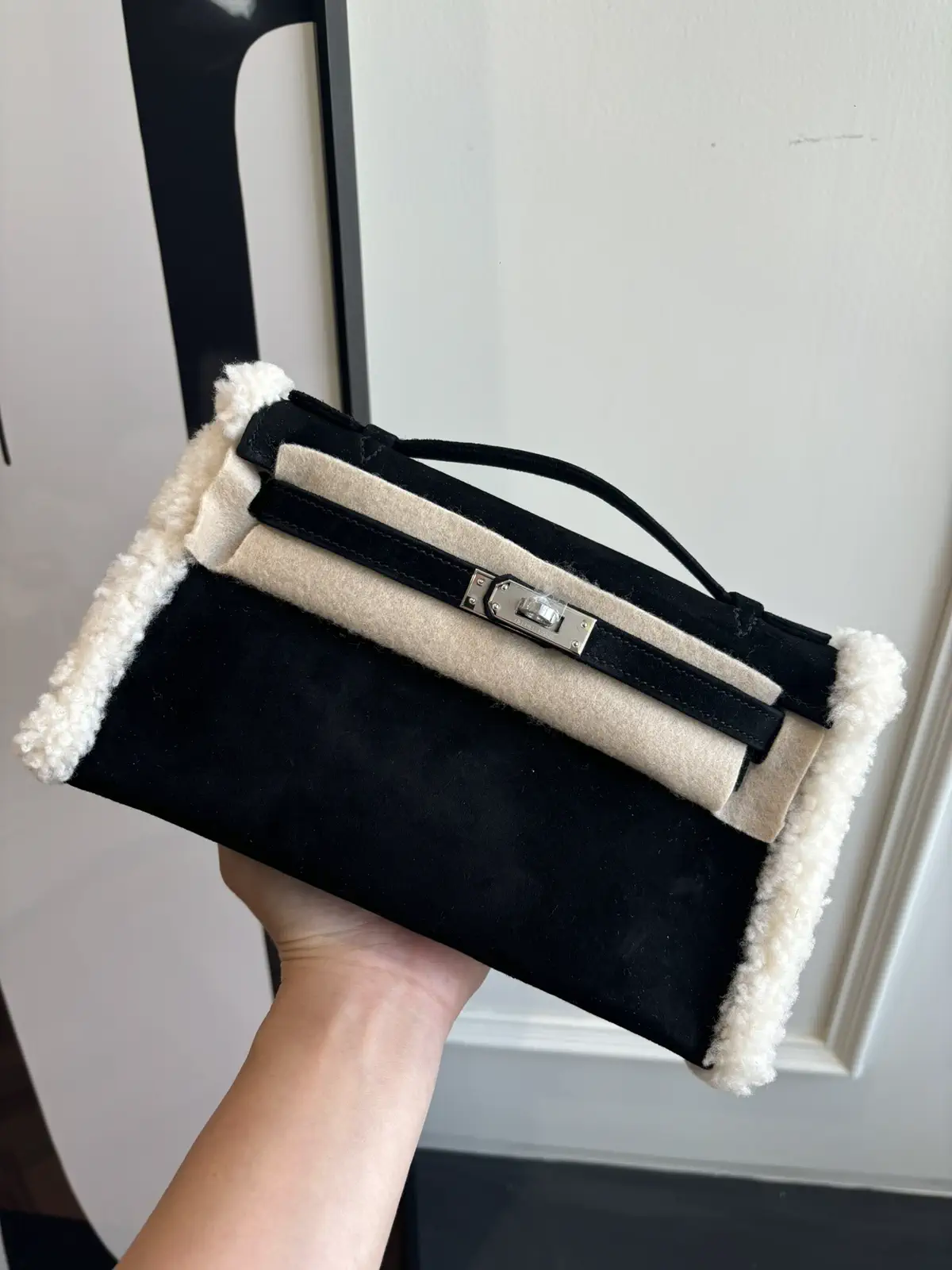 Hermès Shearling Trim Top Handle Bag image 1