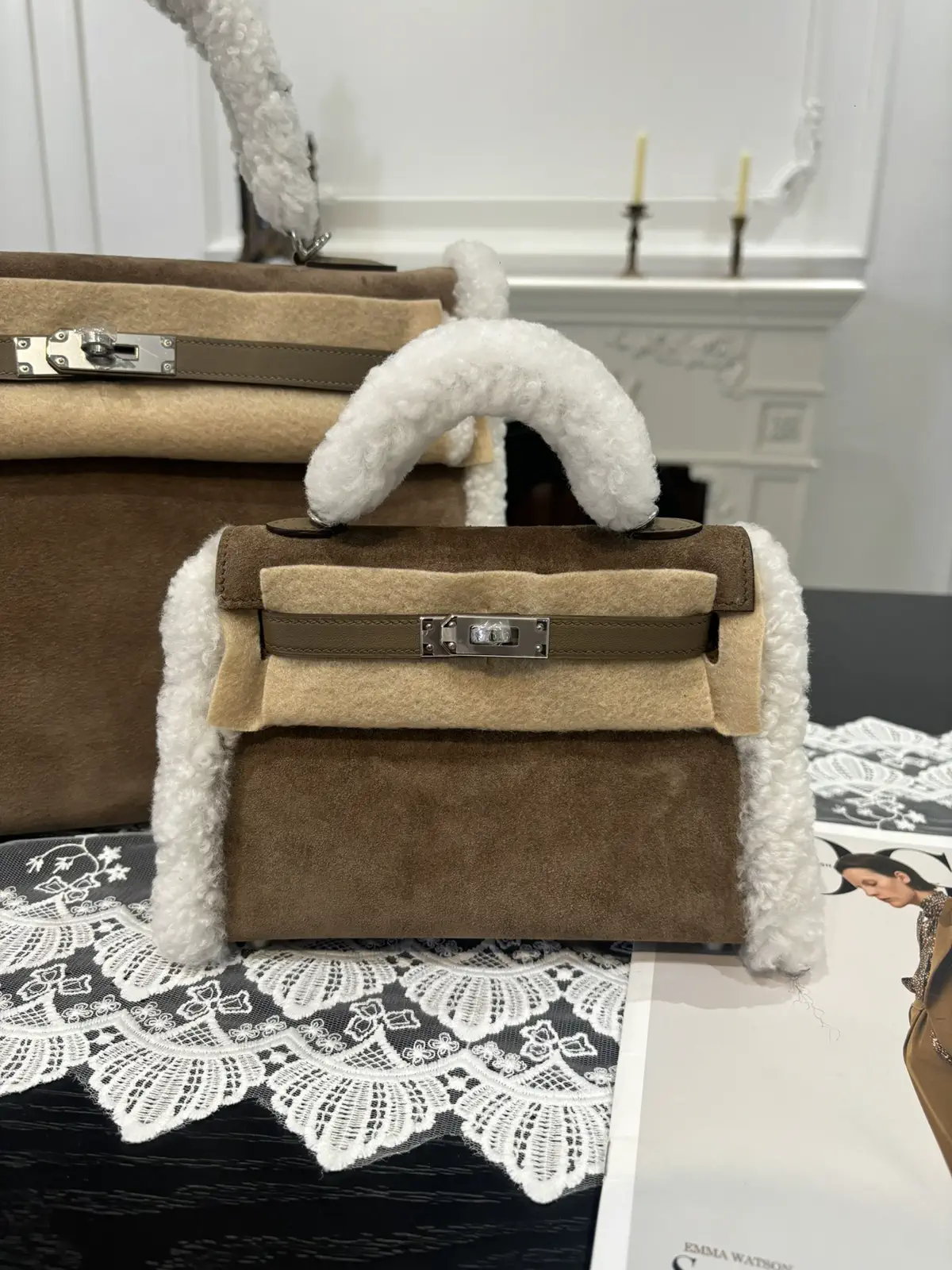 Hermès Fuzzy Trim Mini Top Handle Bag image 1
