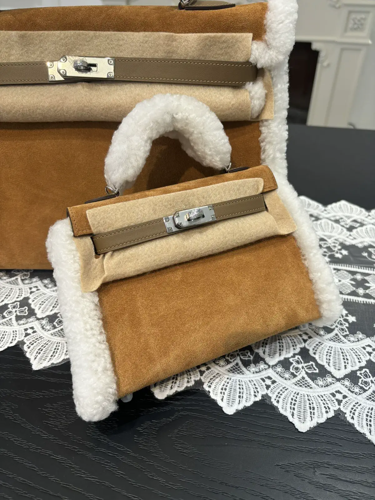 Hermès Fuzzy Trim Mini Top Handle Bag image 1