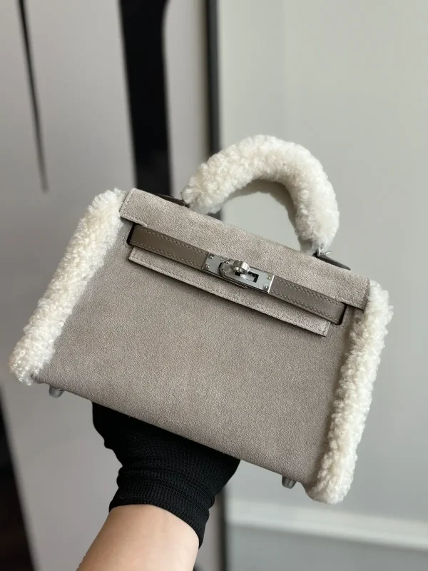 Hermès Shearling Trim Mini Top Handle Bag image 1