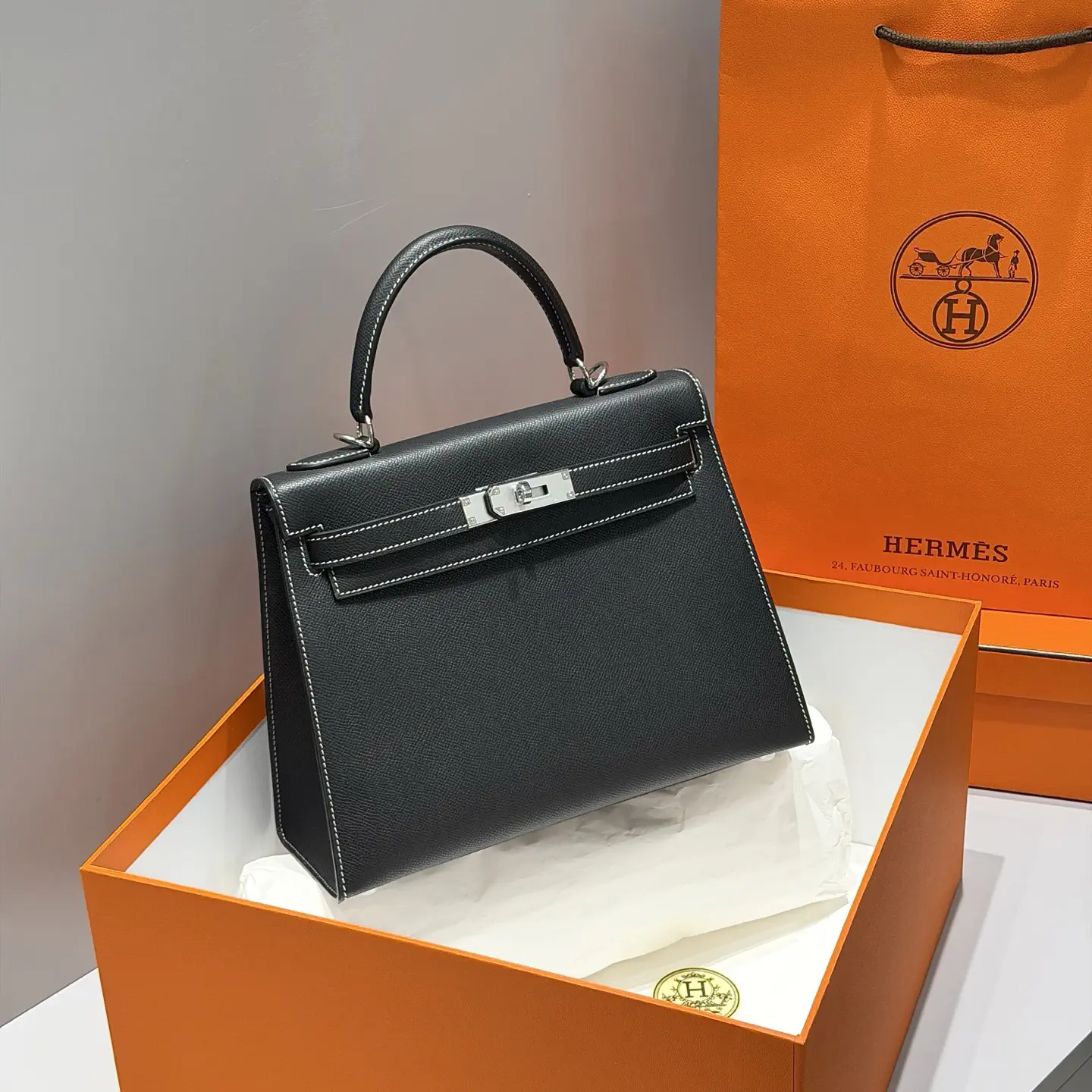 Hermès Black Top Handle Bag image 1