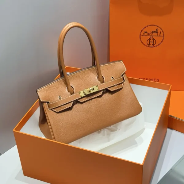 Hermès Gold Leather Top Handle Bag image 1