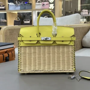 Hermès Wicker and Leather Picnic Top Handle Bag image 1