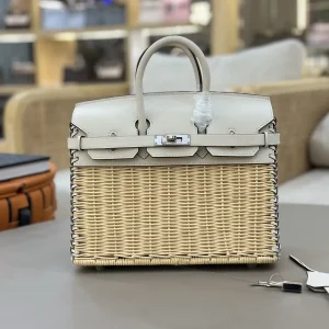 Hermès Woven Wicker Picnic Top Handle Bag image 1