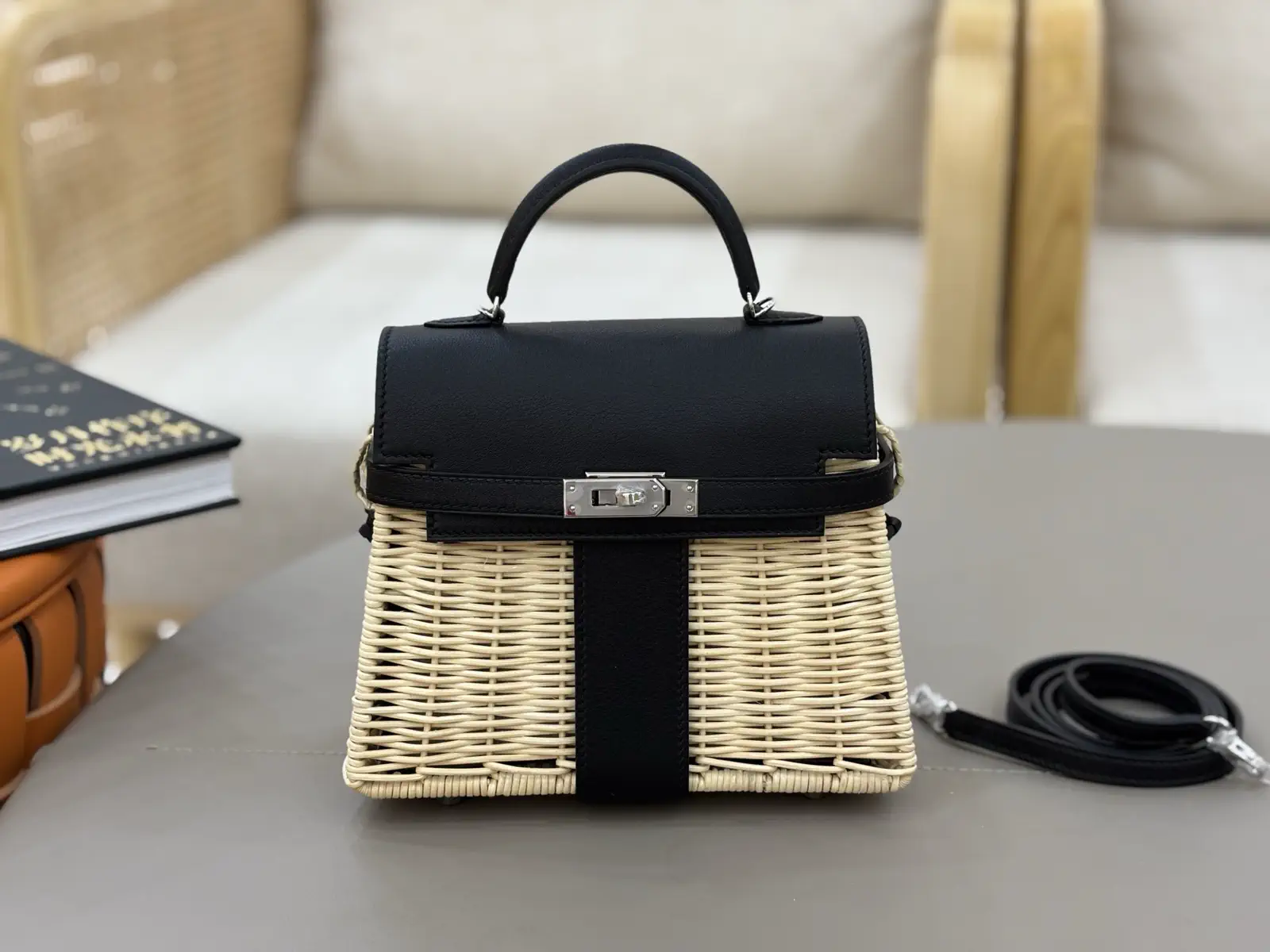 Hermès Mini Picnic Wicker Top Handle Bag image 1