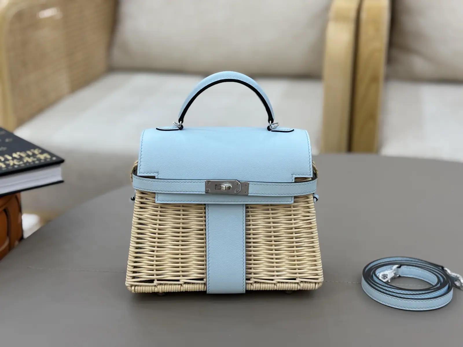 Hermès Mini Picnic Wicker Top Handle Bag image 1