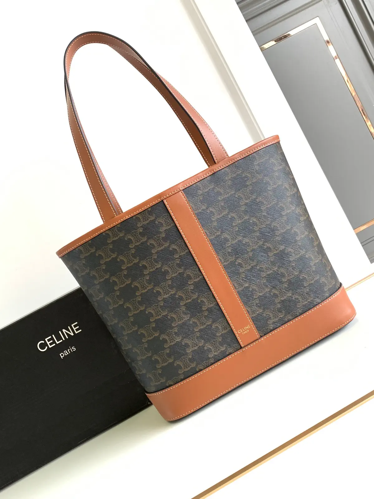 CELINE Cabas Small Triomphe Canvas Tote Bag image 1