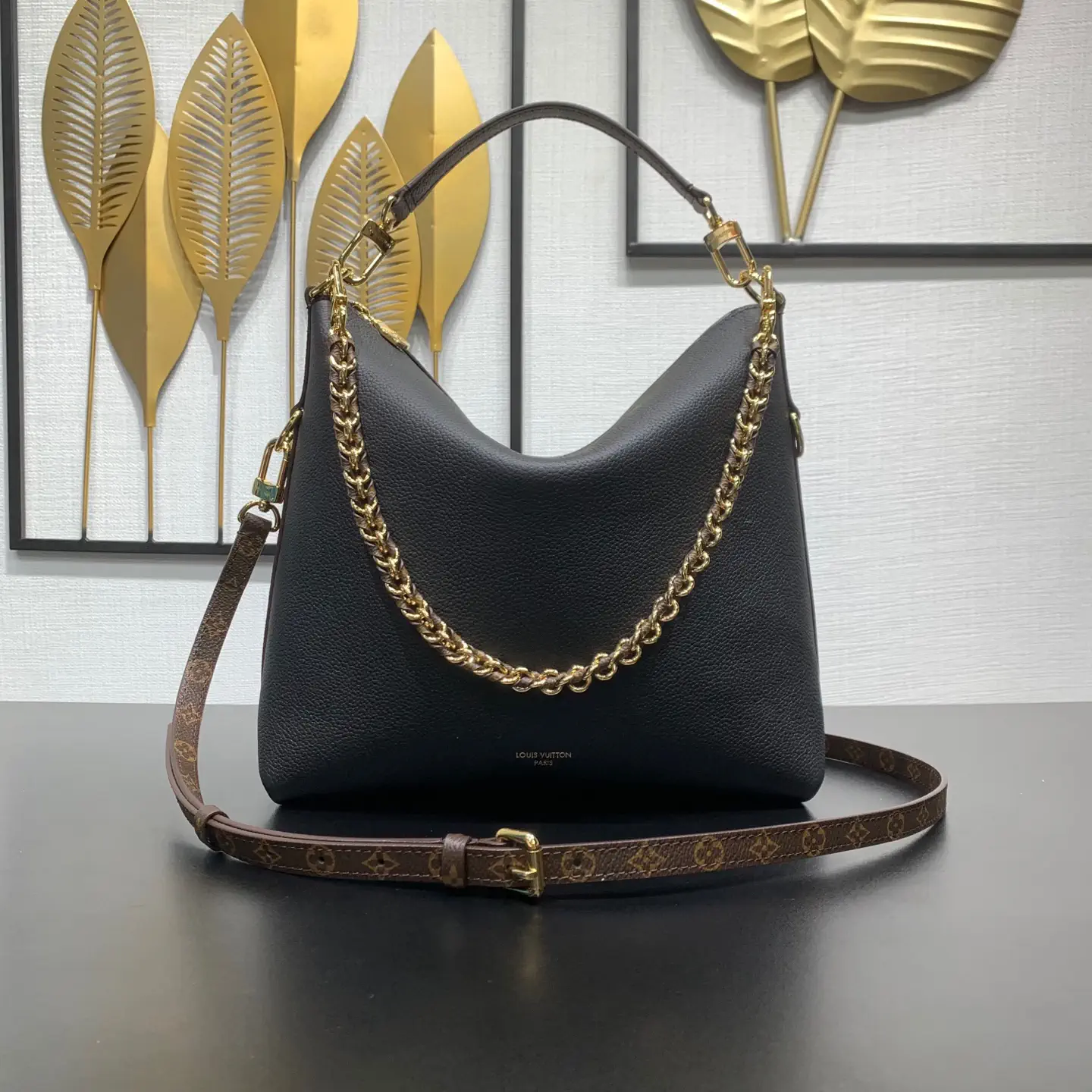 Louis Vuitton Black Multipass Hobo Bag with Monogram Trim image 1