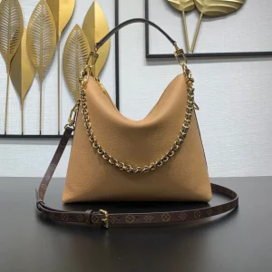 Louis Vuitton Camel Hobo Shoulder Bag with Monogram Trim image 1