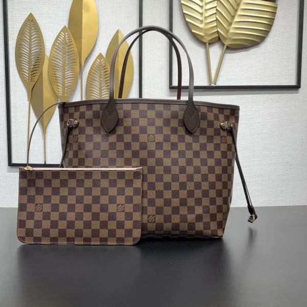 Louis Vuitton Damier Ebene Neverfull Tote Bag with Pouch image 1