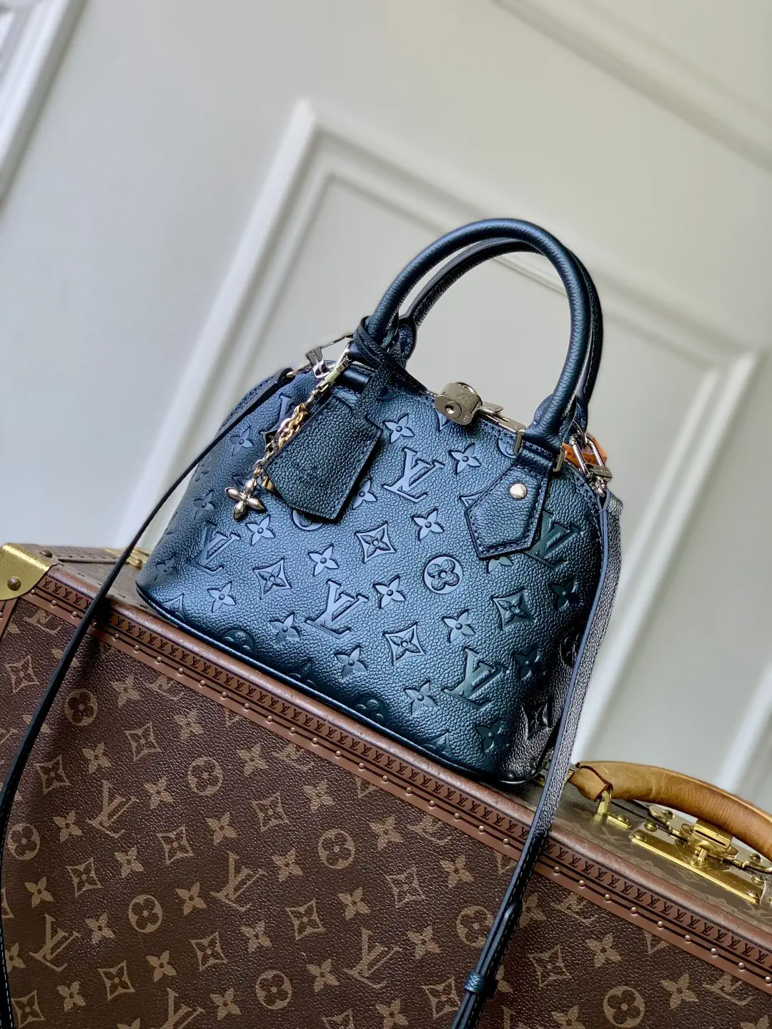 Louis Vuitton Shimmery Ink Monogram Empreinte Alma BB Top Handle Bag image 1