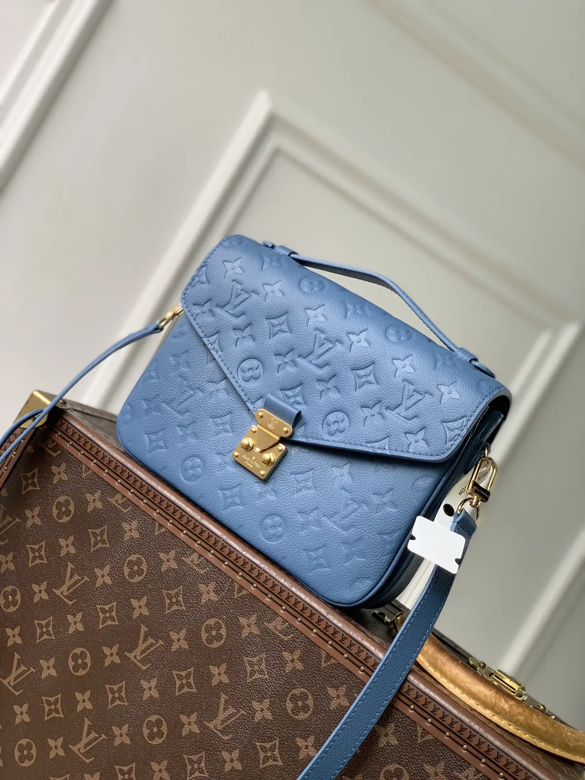 Louis Vuitton Blue Monogram Empreinte Pochette Metis Bag image 1