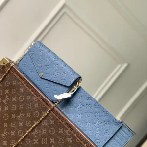 Louis Vuitton Pochette Félicie Blue Monogram Empreinte Chain Bag image 1