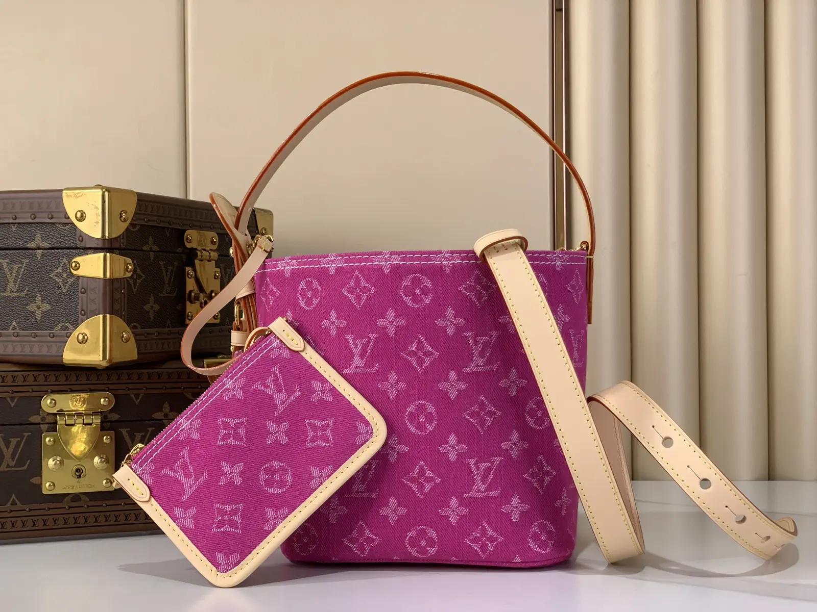 Louis Vuitton All In BB Denim Monogram Bucket Bag image 1
