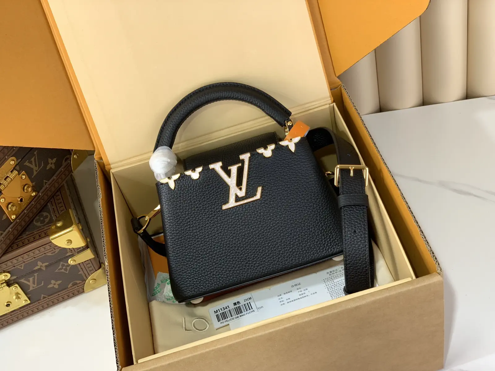Louis Vuitton Capucines Mini Top Handle Bag with Floral Monogram Accents image 1