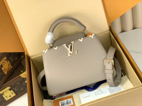 Louis Vuitton Capucines BB Top Handle Bag with Mother of Pearl Floral Details image 1