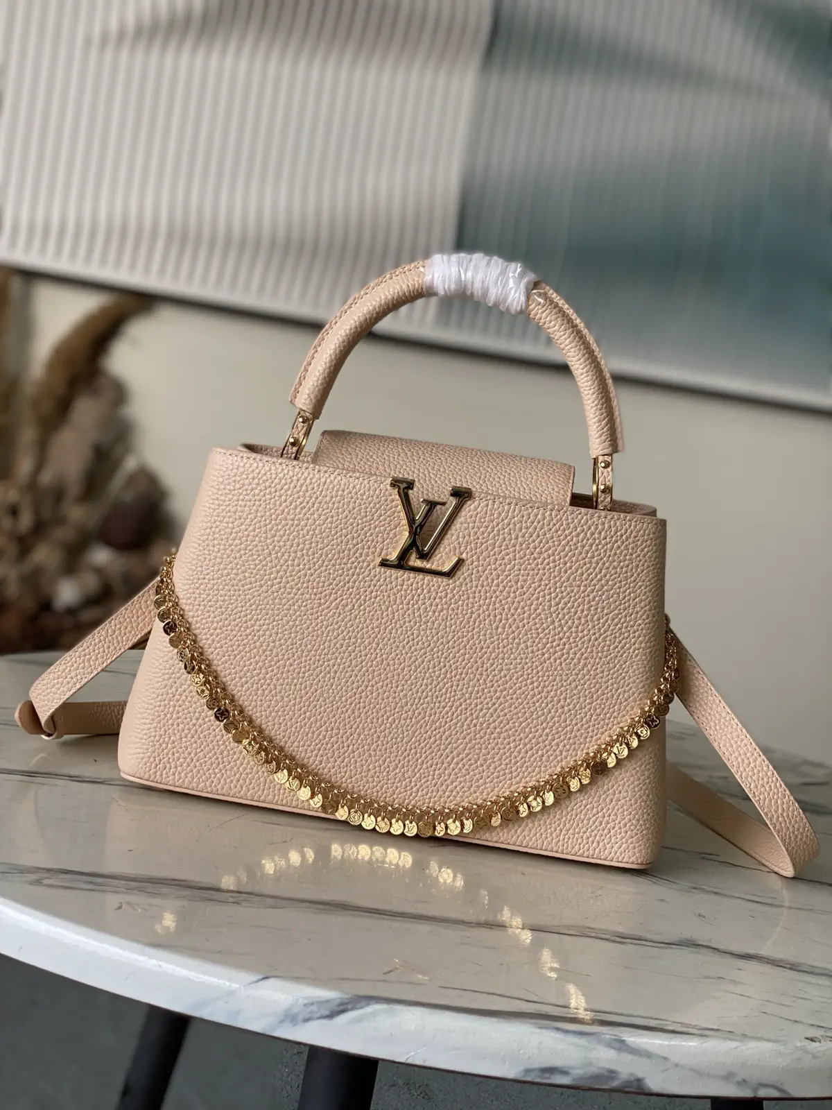 Louis Vuitton Capucines Top Handle Bag with Chain Detail image 1
