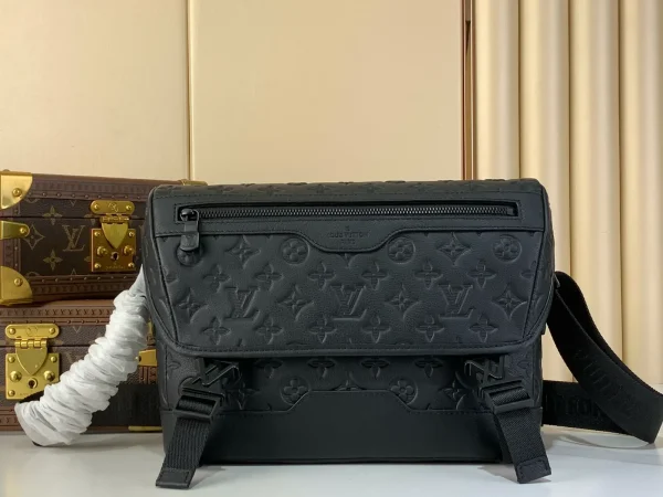 Louis Vuitton Black Monogram Embossed Messenger Bag image 1