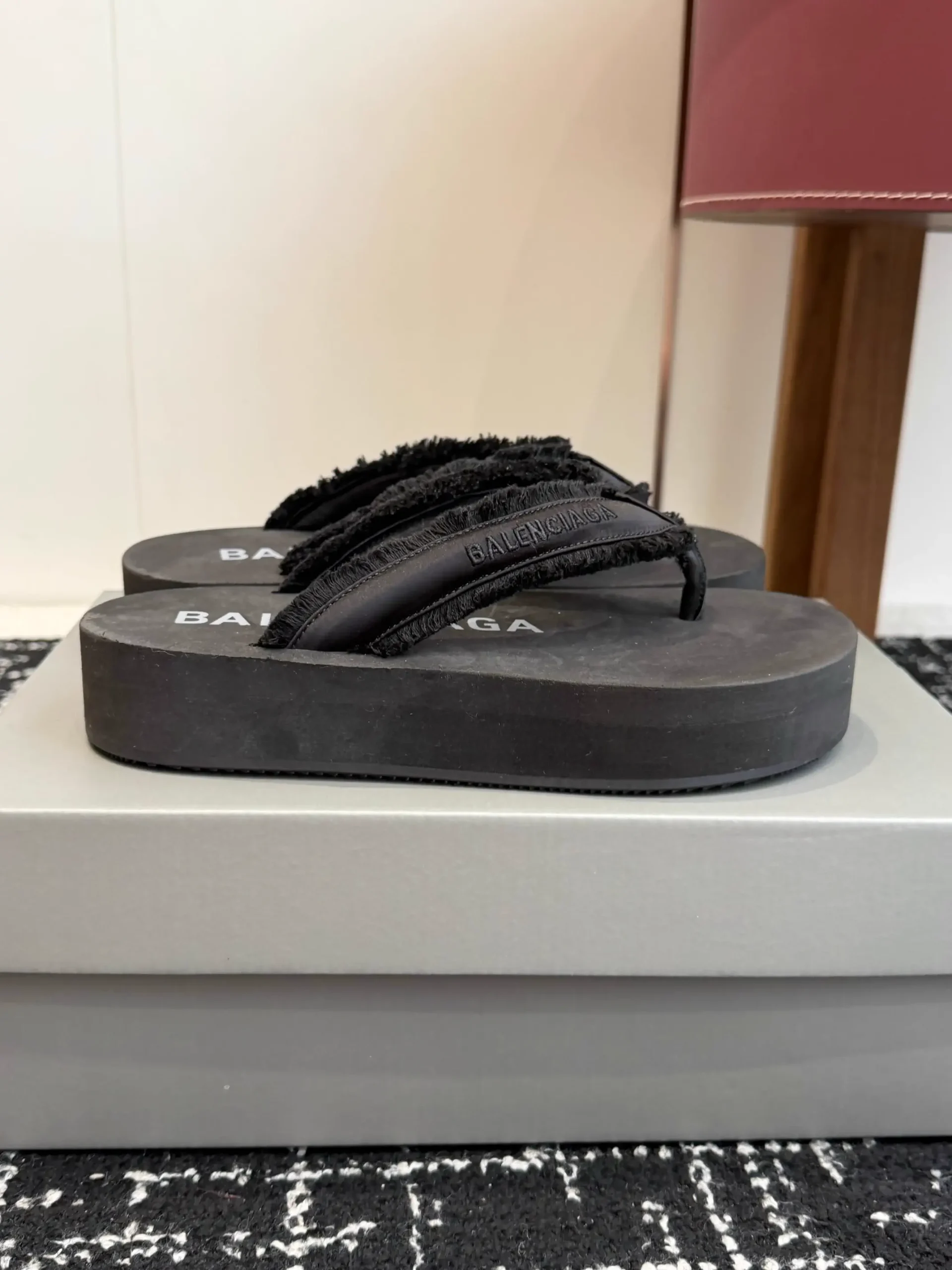 Balenciaga 26ss Summer Fringed Platform Flip Flops image 1