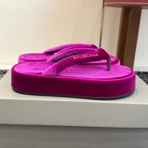 Balenciaga Velvet Platform Flip Flops image 1