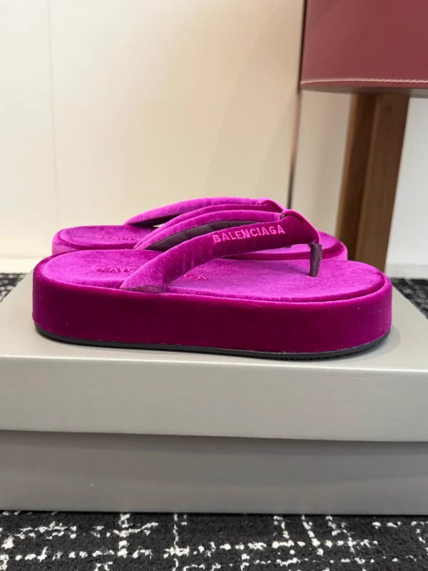 Balenciaga Velvet Platform Flip Flops image 1