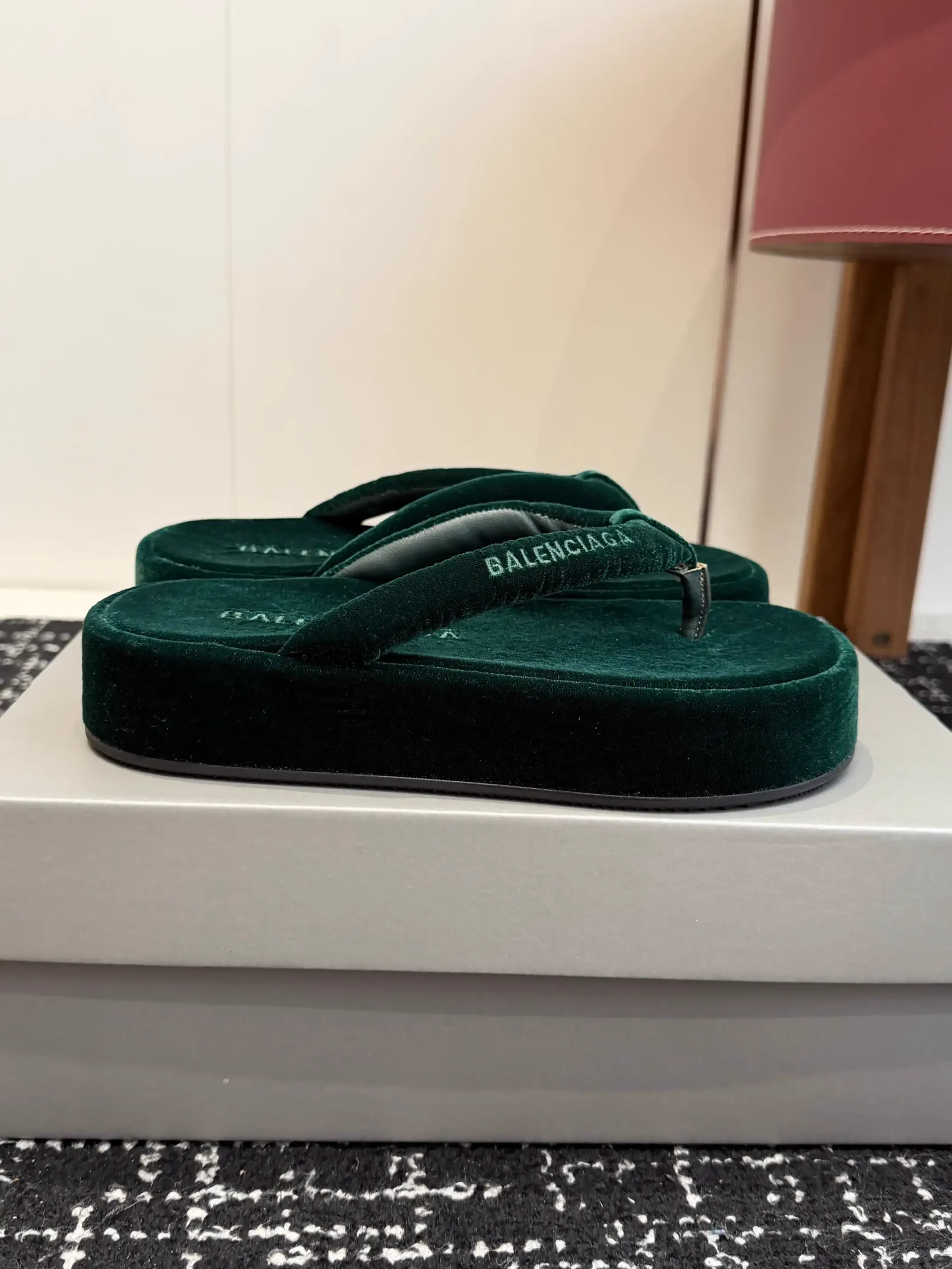 Balenciaga 26SS Summer Velvet Platform Flip Flops image 1