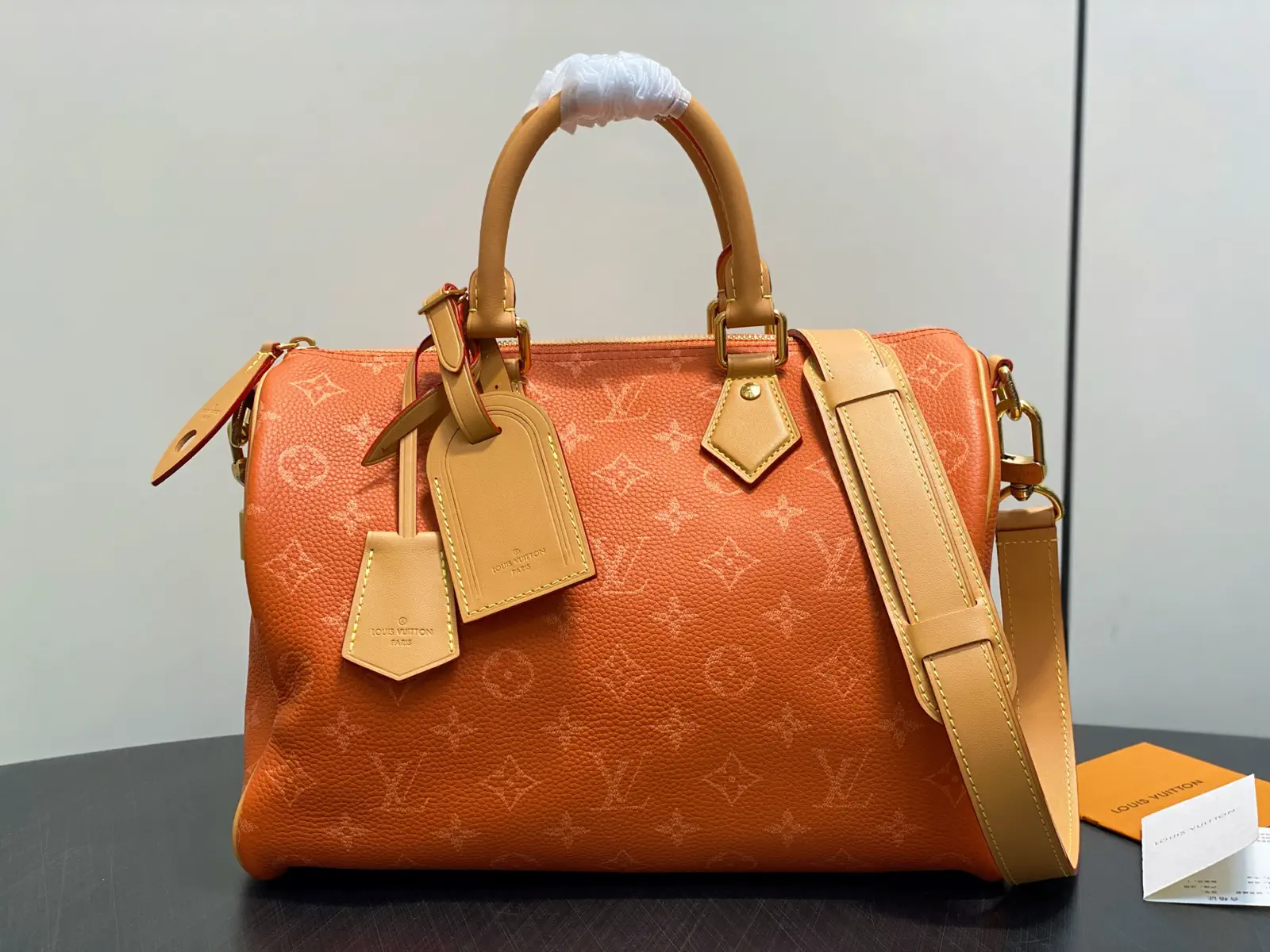 Louis Vuitton Orange Monogram Speedy Bandoulière 30 Top Handle Bag image 1