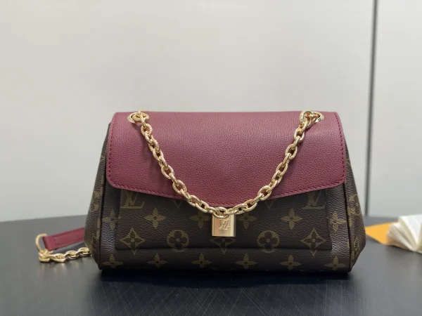 Louis Vuitton Monogram Canvas Burgundy Flap Chain Bag image 1