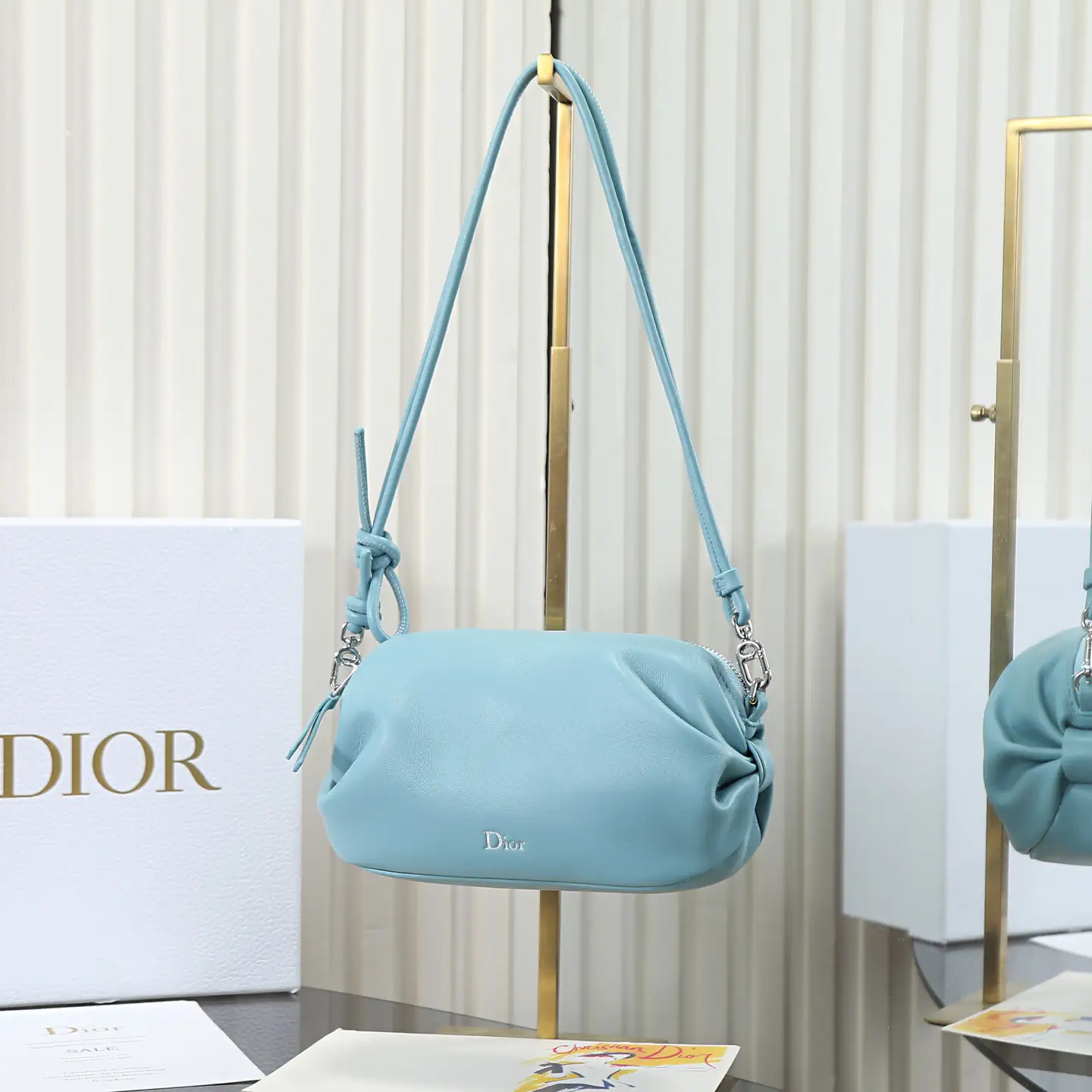 Dior Light Blue Leather Crossbody Bag image 1