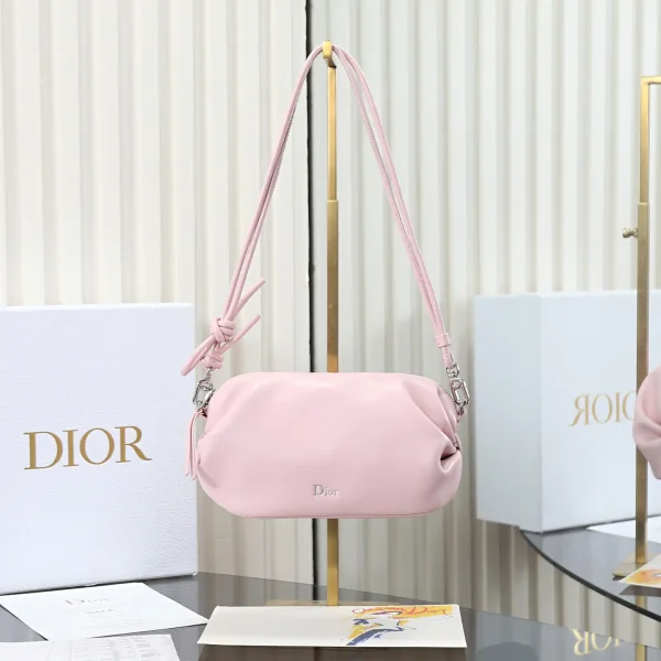 Dior Pink Lambskin Bow Clutch Bag image 1