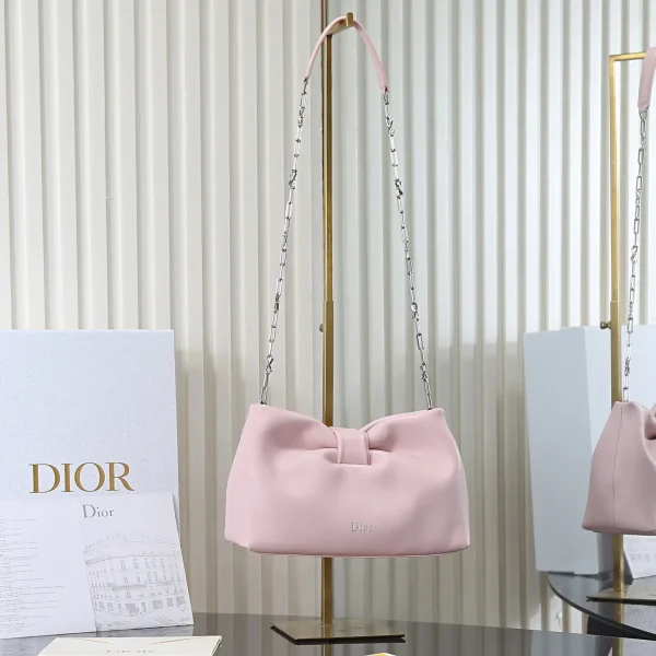 Dior Pink Lambskin Bow Chain Bag image 1