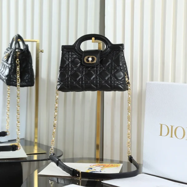 Dior Black Quilted Top Handle Bag image 1