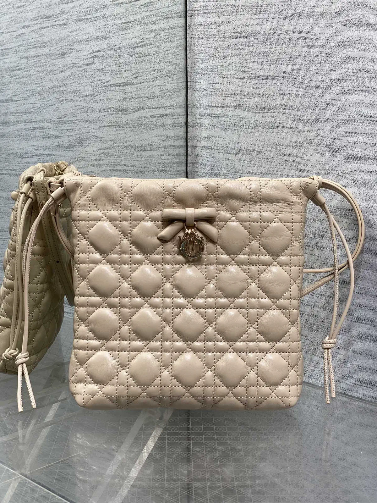 Dior Quilted Drawstring Bucket Bag image 1