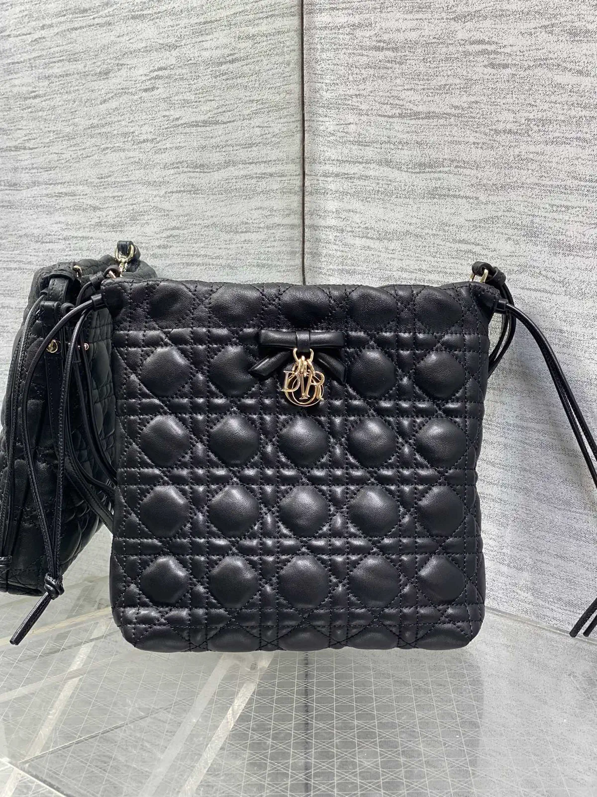 Dior Quilted Drawstring Bucket Bag image 1