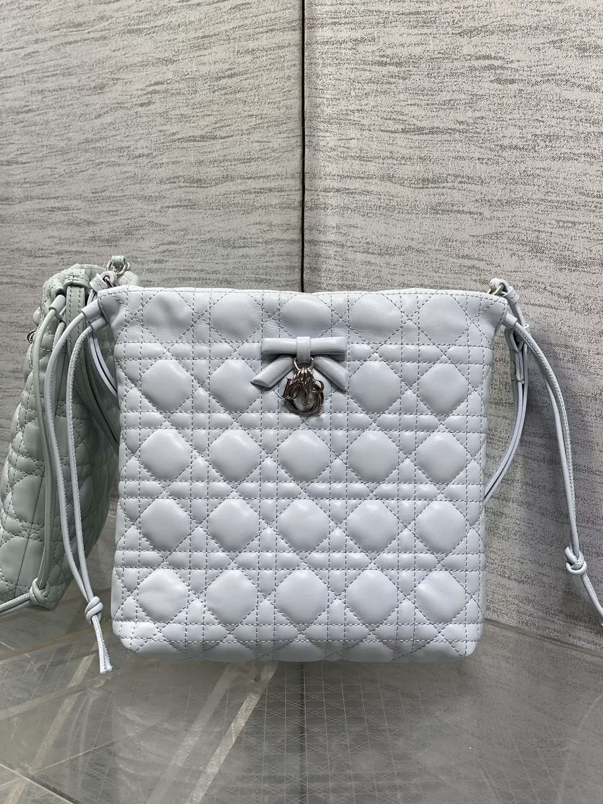 Dior Quilted Drawstring Bucket Bag image 1