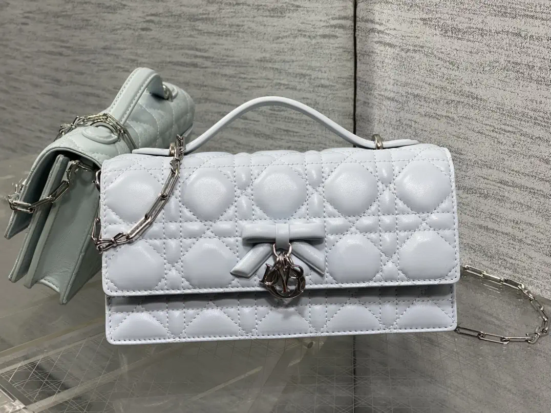 Dior Quilted Bow Detail Top Handle Bag with Chain Strap image 1