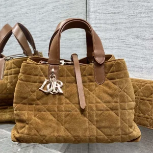 Dior Quilted Suede Top Handle Bag image 1