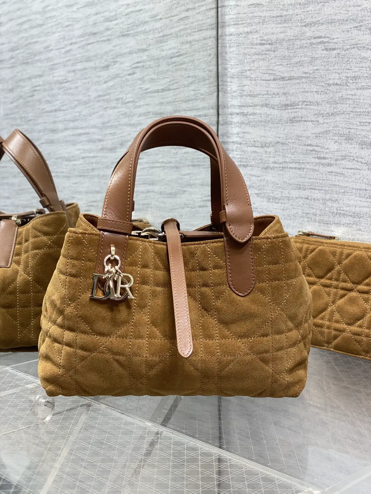 Dior Quilted Suede Top Handle Bag image 1