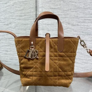 Dior Quilted Suede Top Handle Bag with Shoulder Strap image 1