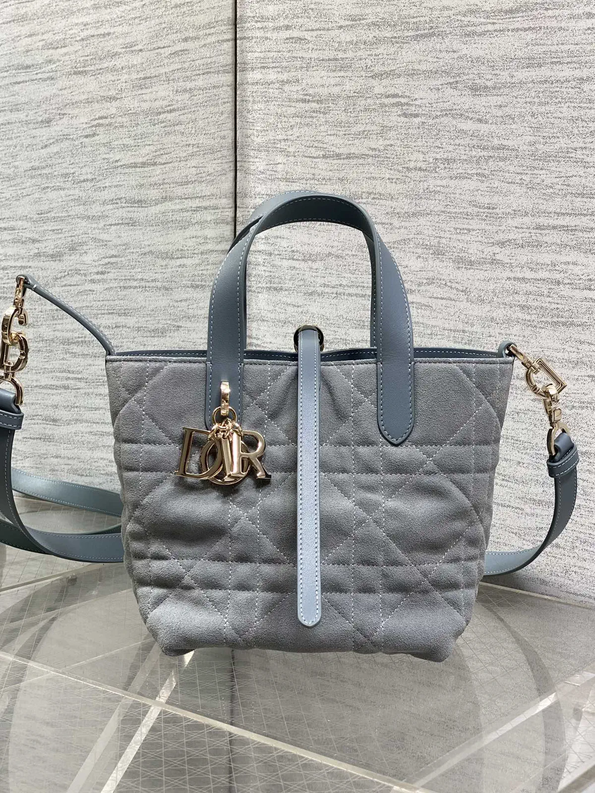 Dior Quilted Suede Top Handle Bag image 1