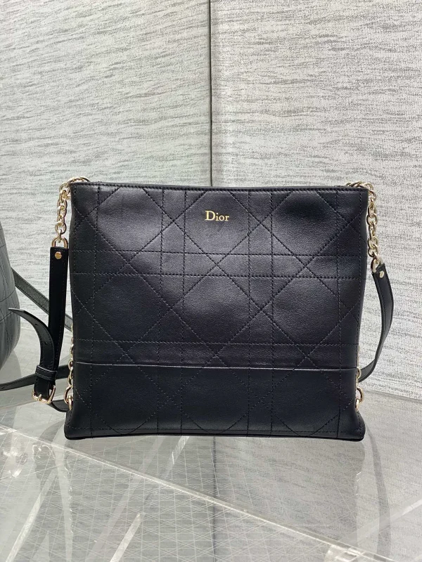 Dior Black Quilted Leather Hobo Shoulder Bag image 1
