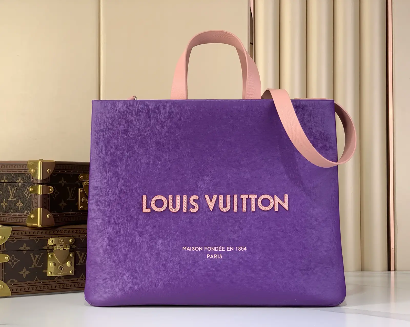 Louis Vuitton Purple Shopper Medium Tote Bag image 1